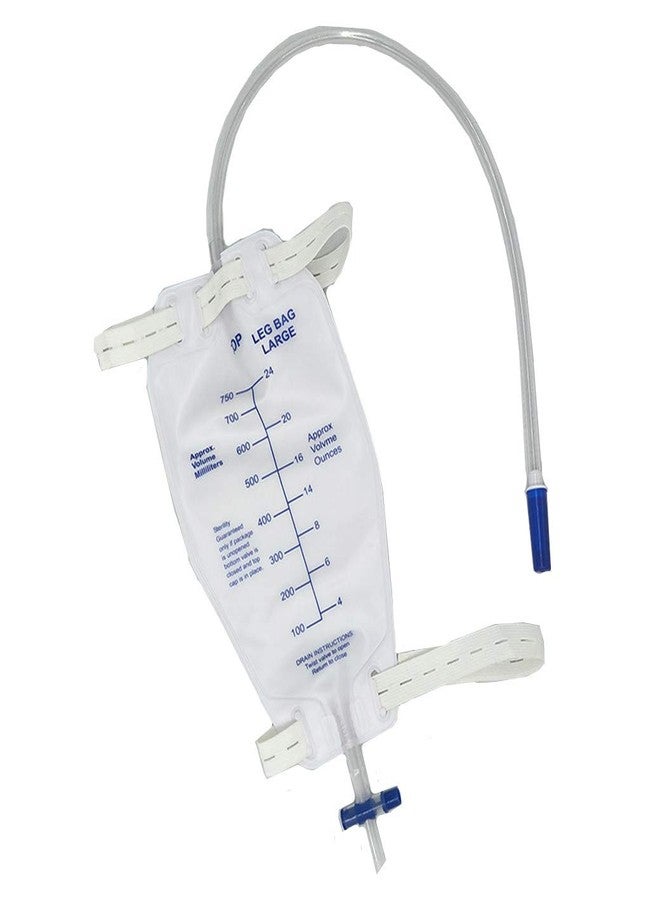 lifevv 4 Pack Easy-Tap Leg Bag Urinary Drainage Bag Anti-Reflux Valve, Cloth Straps Easy Flip Drain(750ML) - Image 1